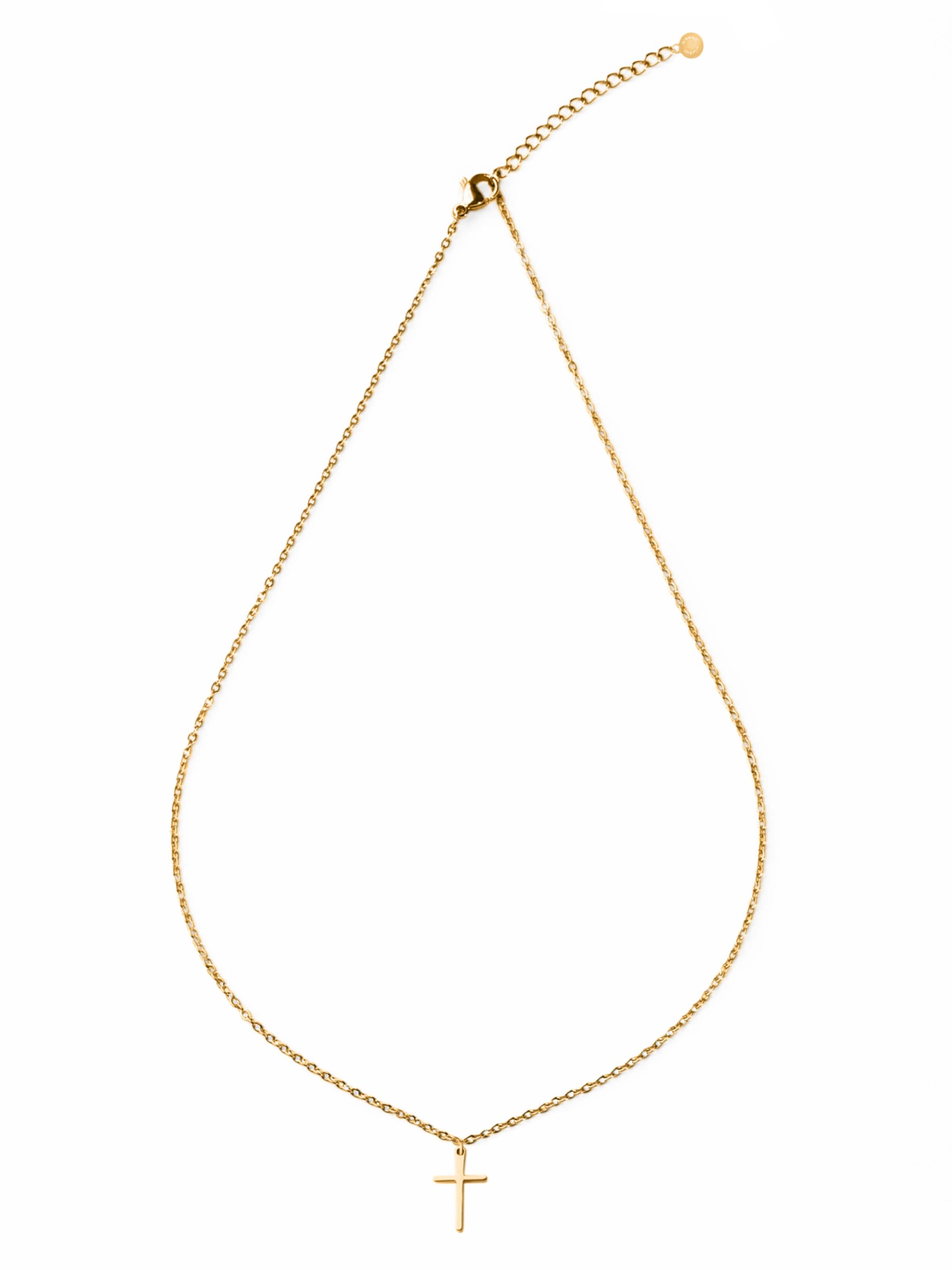 day berlin Kette 'Cross fine'‌‌‌‌‌‌‌ in Gold: Vorderseite