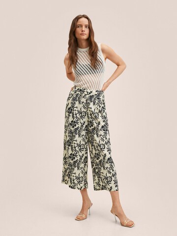 MANGO Wide Leg Plissert bukse 'LIFE' i beige