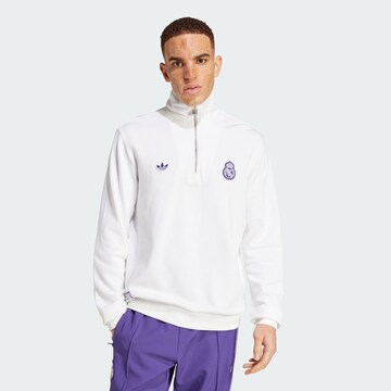 ADIDAS ORIGINALS Sweatshirt 'Real Madrid Terrace Icons' in White: front