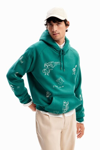 Sweat-shirt Desigual en vert : devant