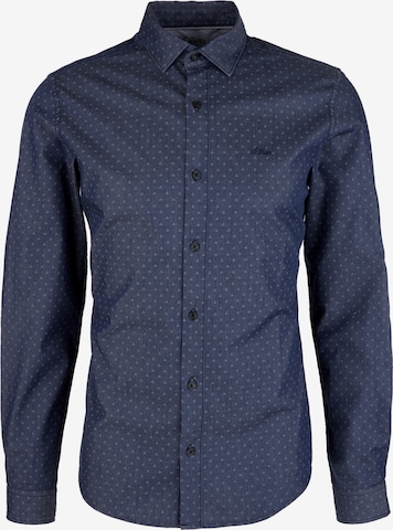 s.Oliver Slim fit Overhemd in Blauw: voorkant