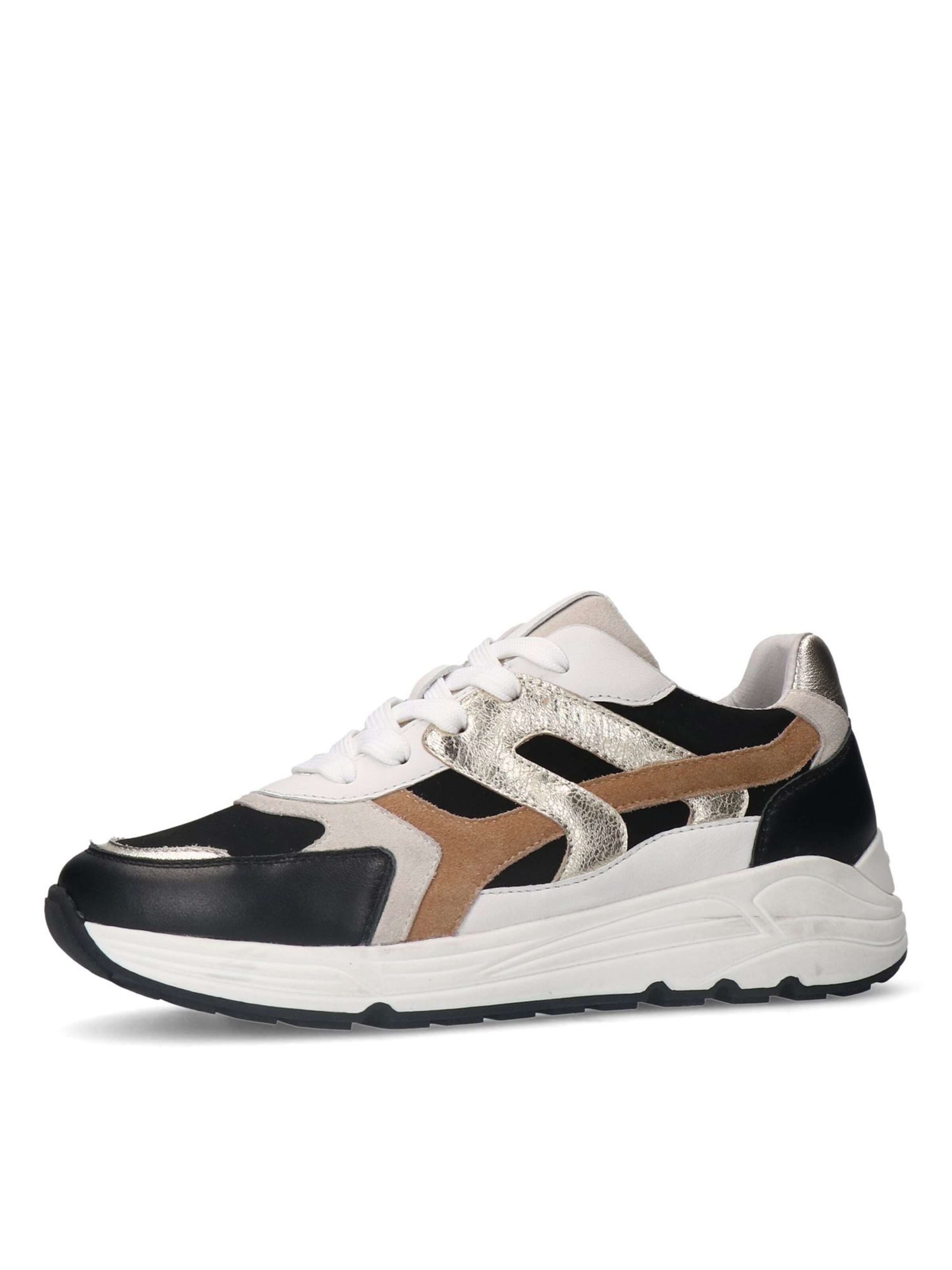 MANFIELD Sneaker in brokat / schwarz / silber / weiß, Produktansicht