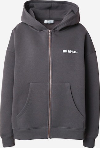 OH APRIL Zip-Up Hoodie 'Cosmic Love' in Grey: front