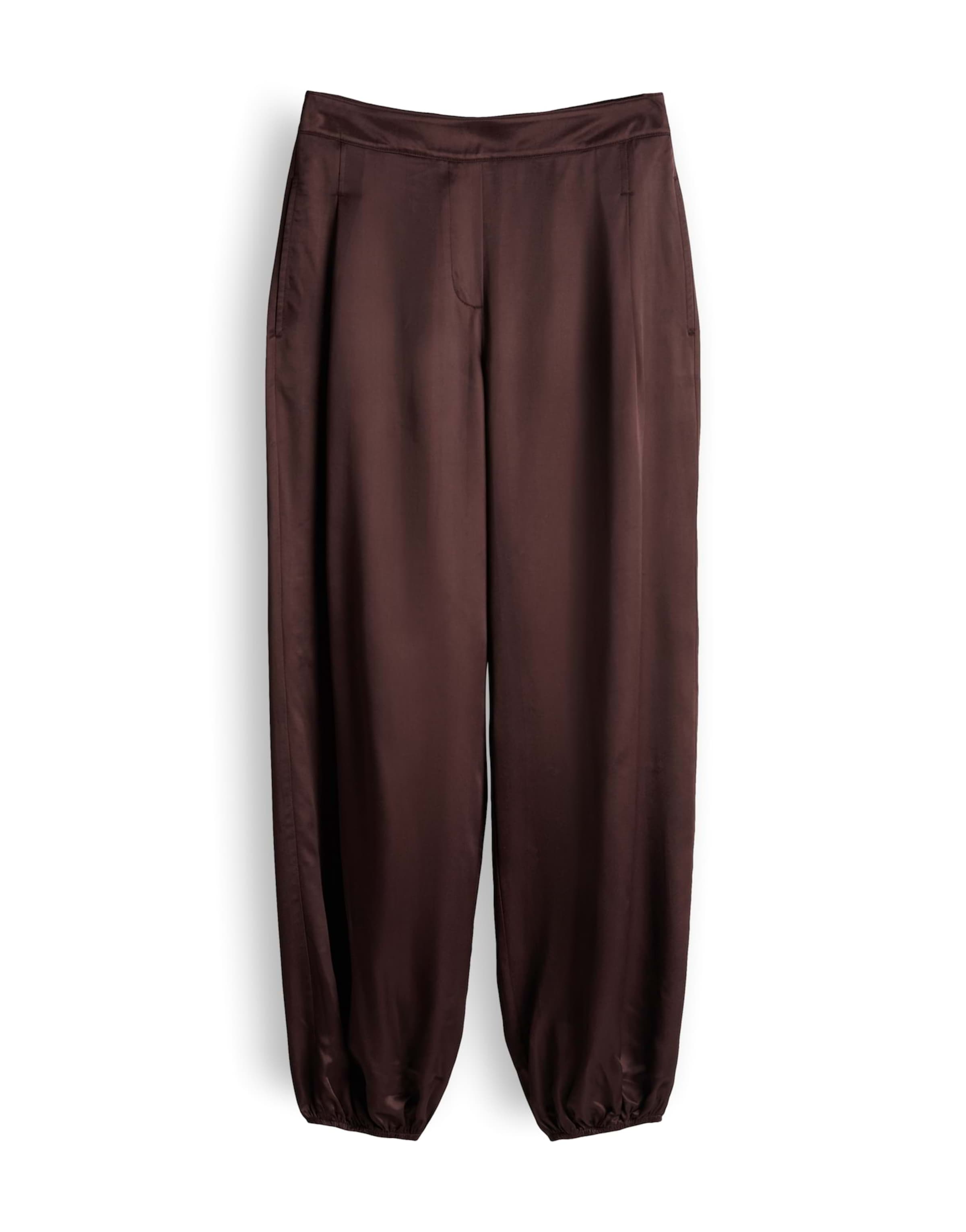 Someday Tapered Bukser med lægfolder 'Charlie' i brun: forside