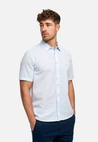 INDICODE JEANS Comfort fit Overhemd 'Ceppo' in Blauw