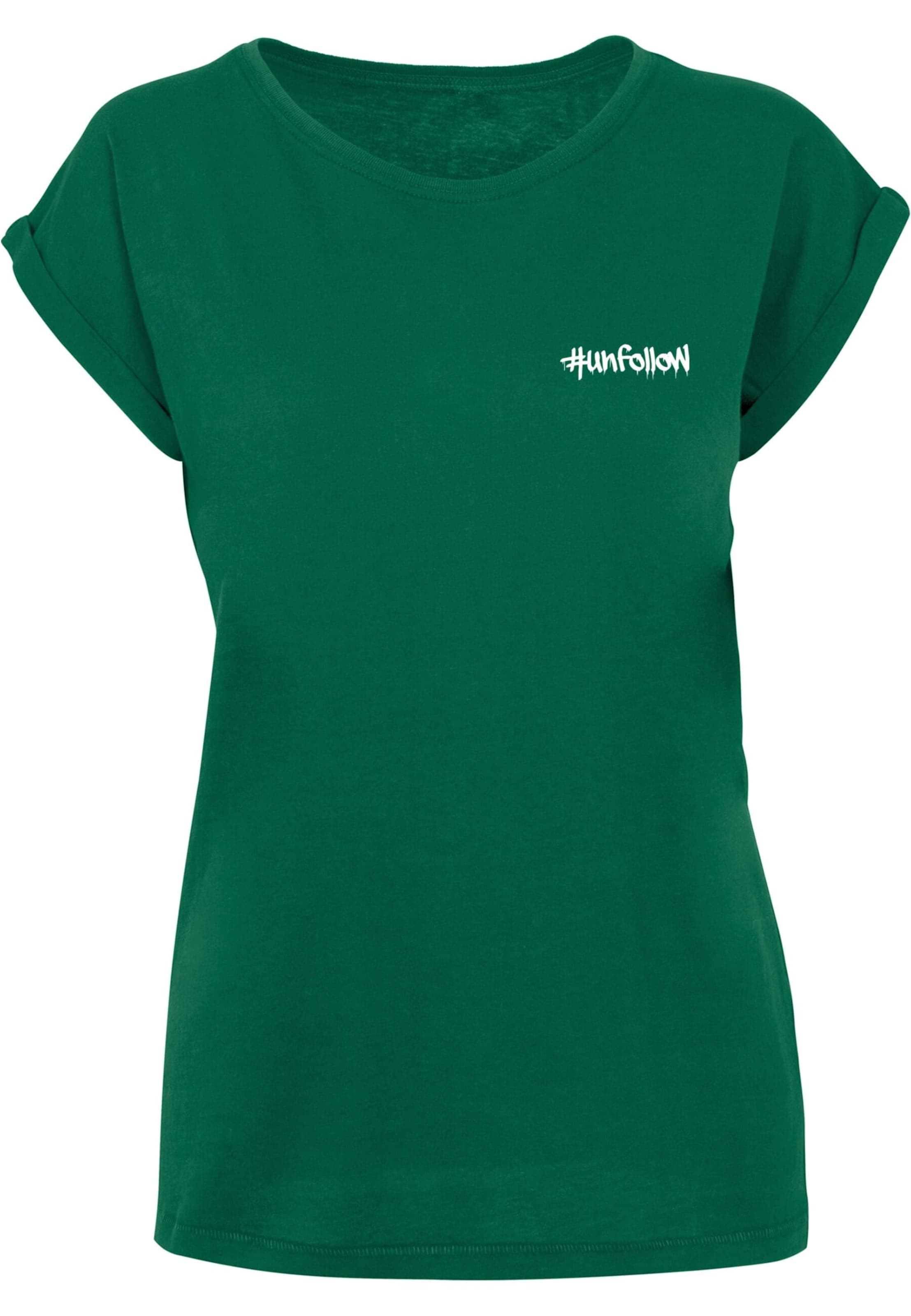 Merchcode Shirt 'Unfollow' in Groen: voorkant