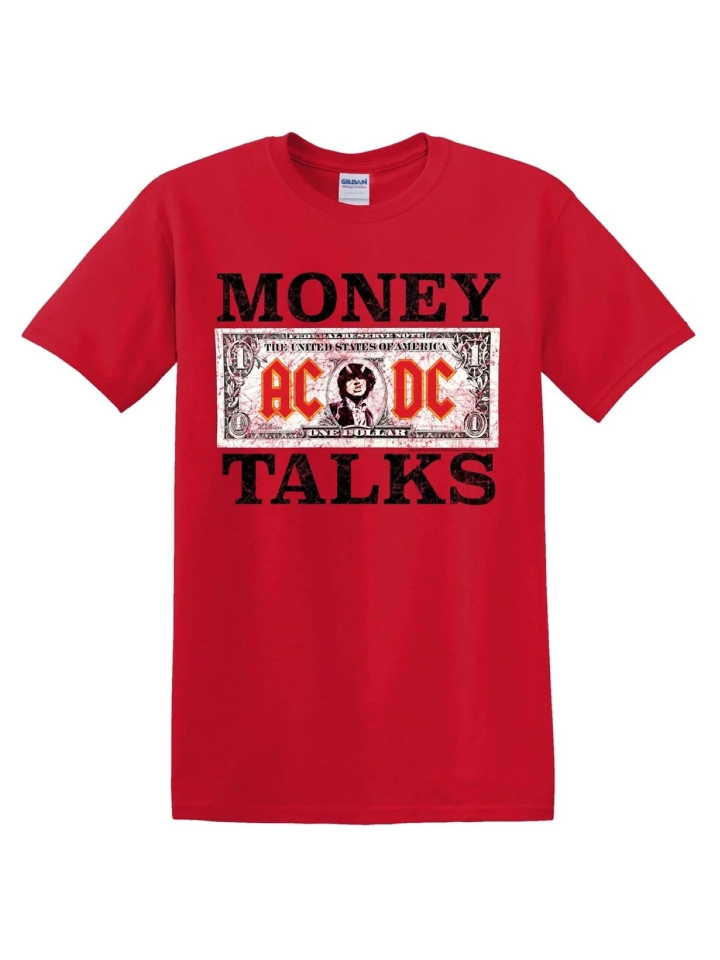 AC/DC Shirt 'Money Talks' in Red: front