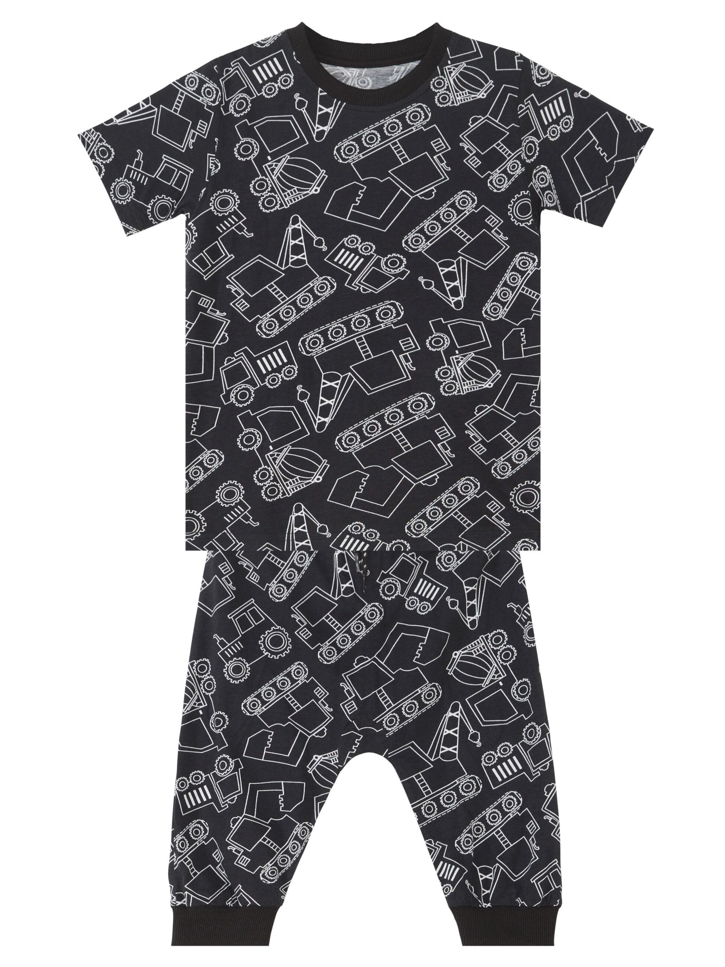 Denokids Tracksuit 'Vehicles' in Black: front