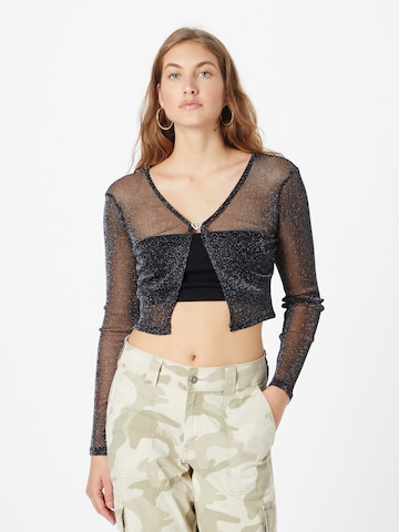 Nasty Gal Gebreid vest in Zwart: voorkant