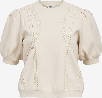 OBJECT Gebreide top in Beige: voorkant