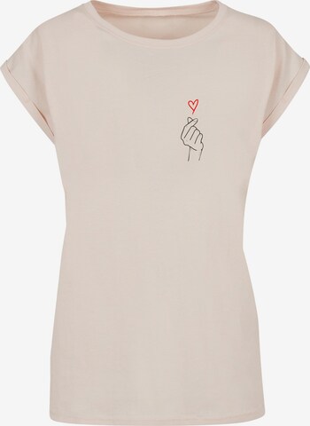 Merchcode T-Shirt 'K Heart' in Beige: predná strana