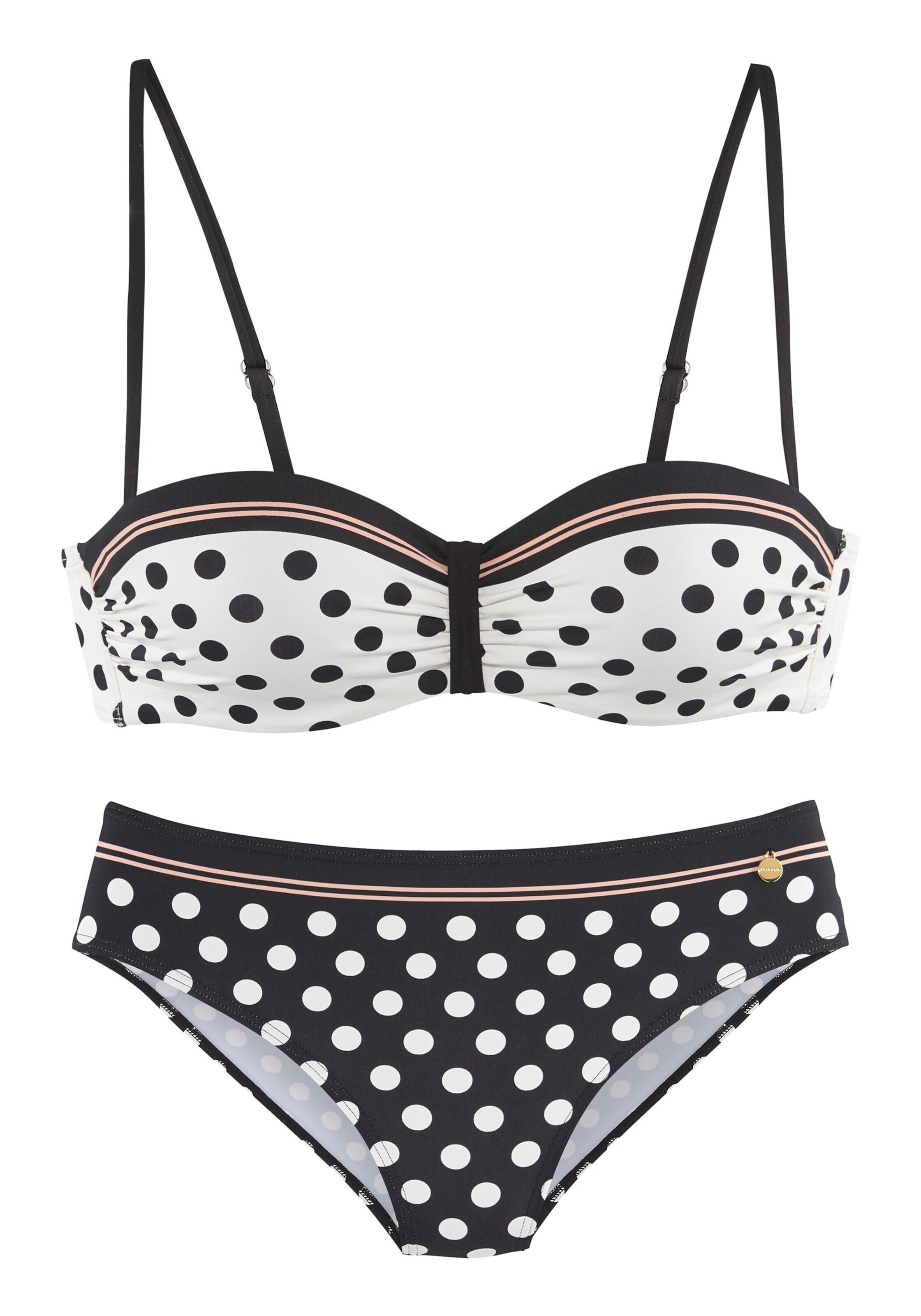 LASCANA Μπαντό Μπικίνι σε μαύρο: μπροστά