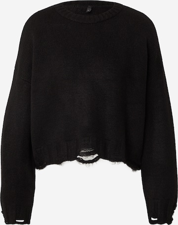 TrendyolPulover - crna boja: prednji dio