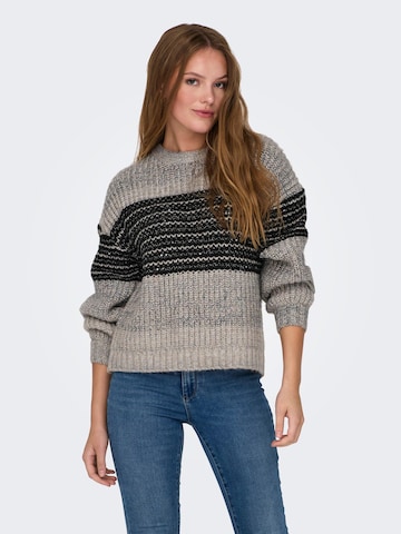 ONLY Пуловер 'Lucilla' в сиво: отпред