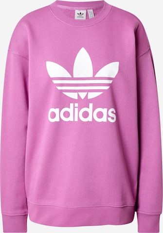 ADIDAS ORIGINALS Sweatshirt 'Trefoil Crew' in Purple: front