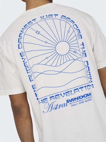 Maglietta 'KASON' di Only & Sons in bianco