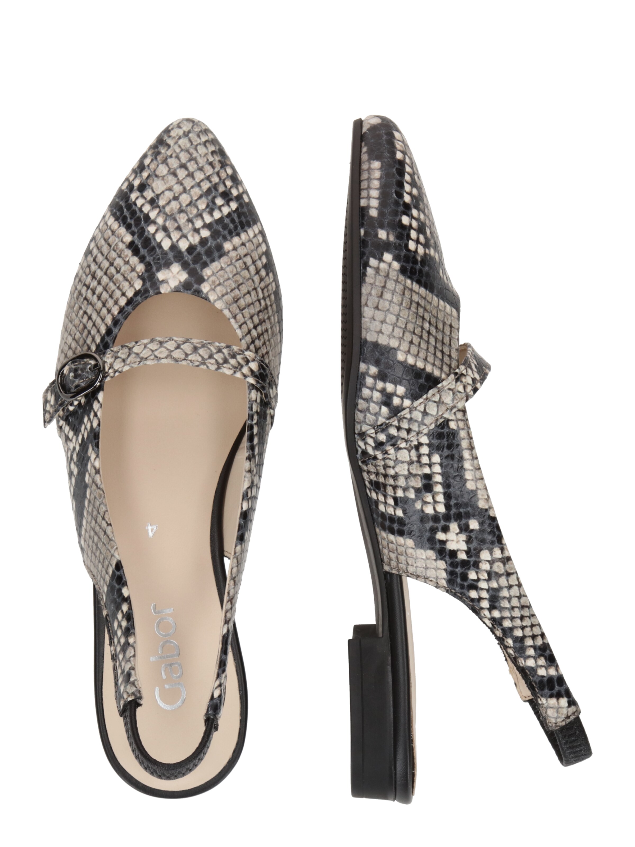 GABOR Ballet Flats with Strap in Beige