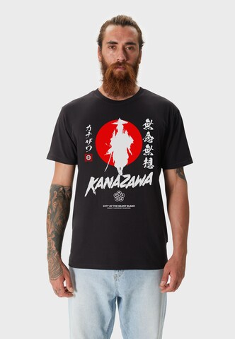 Oldskull Shirt 'Asian Silent Blade Kanazawa' in Zwart: voorkant
