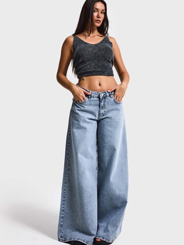 IT'S BASIC Wide leg Jeans 'ELEPHANT LEG LOW RISE JEANS' in Blue