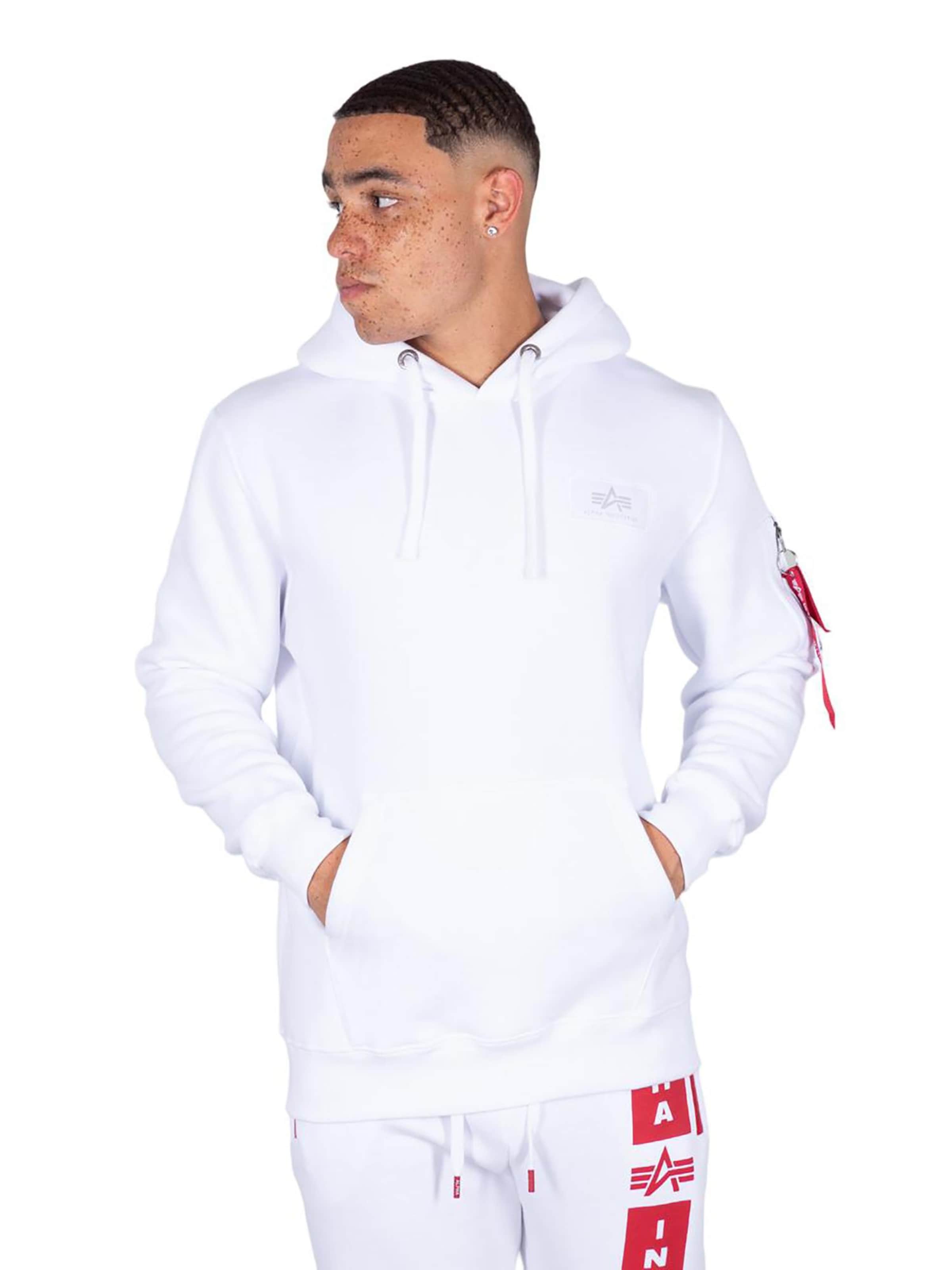 ALPHA INDUSTRIES Sweatshirt 'Backprint' in Weiß