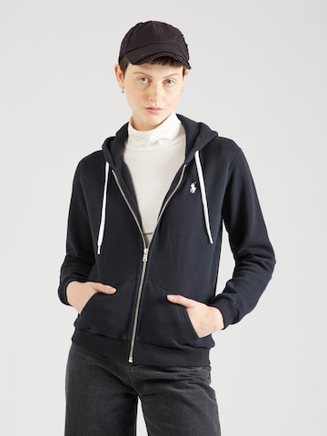 Polo Ralph Lauren Zip-Up Hoodie in Black: front