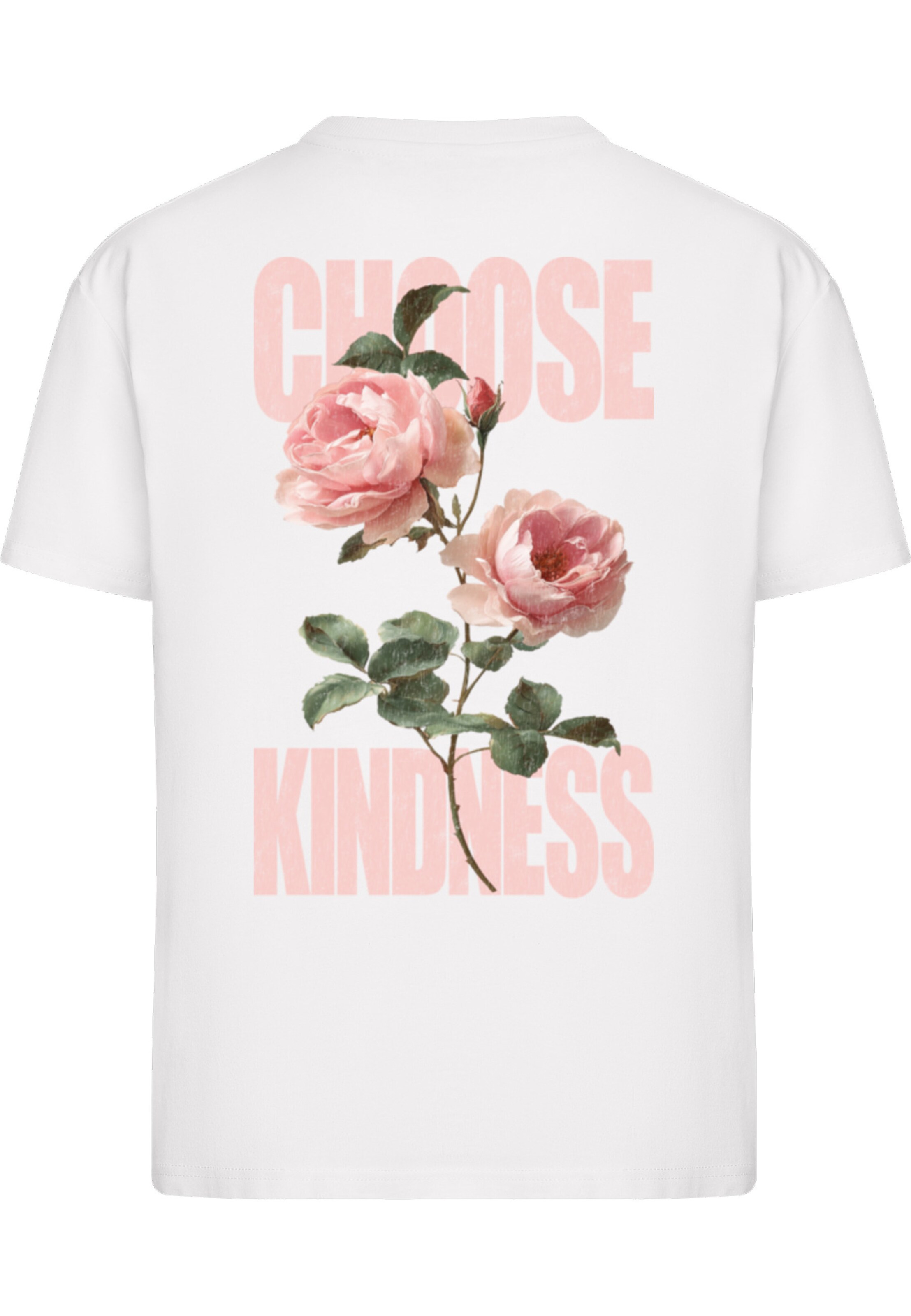 Miss Tee - Camisa 'Choose Kindness Roses' em branco