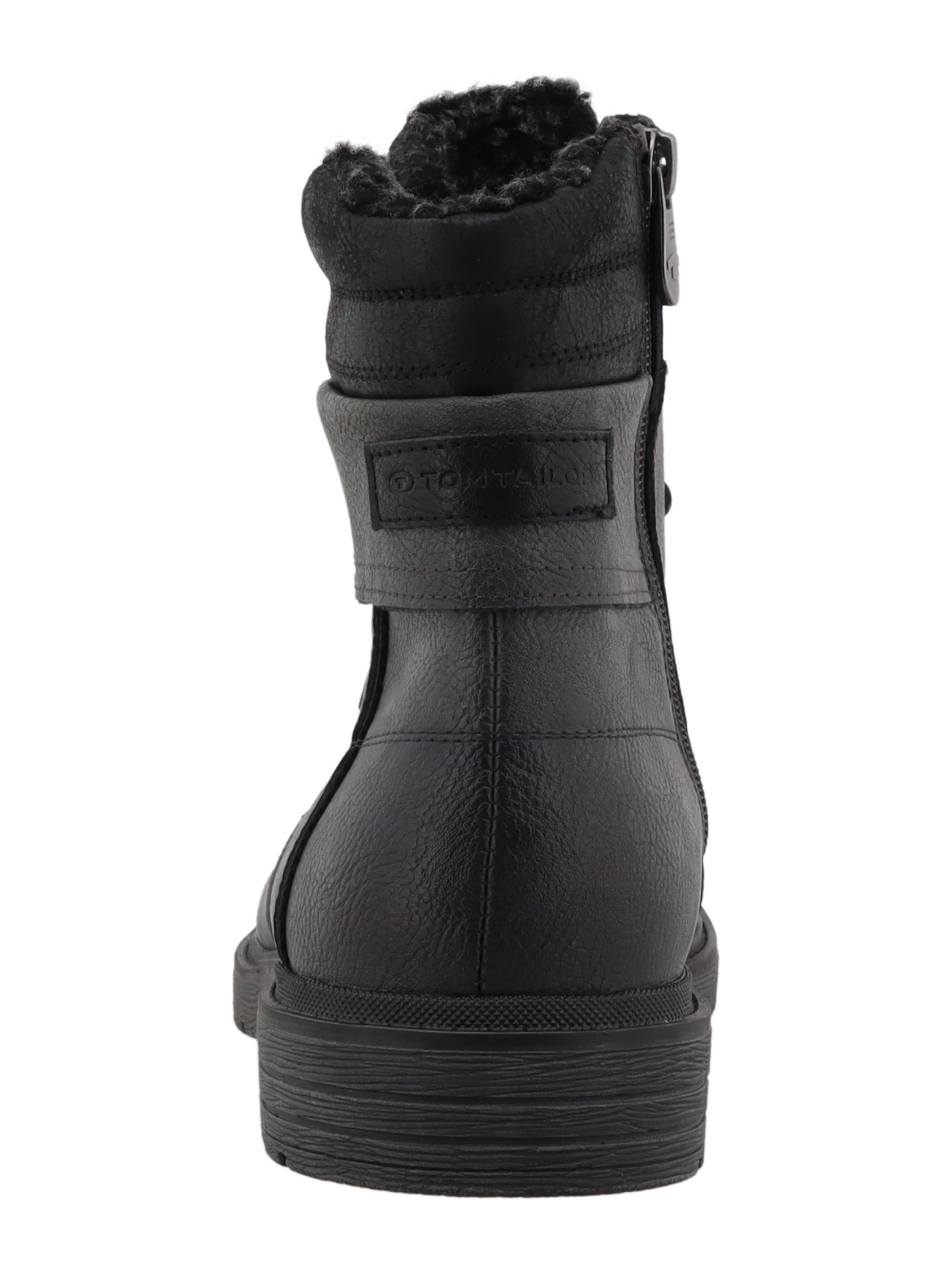 TOM TAILOR Боти с връзки в черно