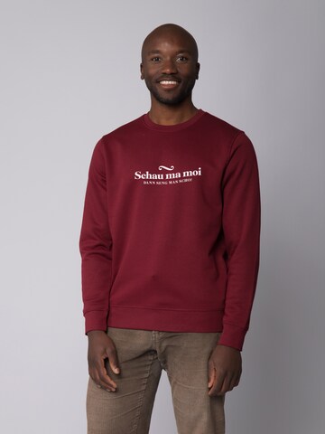 Sweat-shirt 'Schau ma moi dann seng mas scho' Watapparel en rouge : devant