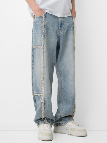 Bershka Wide Leg Jeans in Blau: Vorderseite