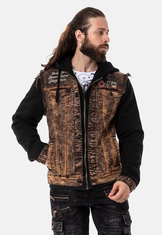 CIPO & BAXX Jeansjacke 'CJ287' in Braun: predná strana