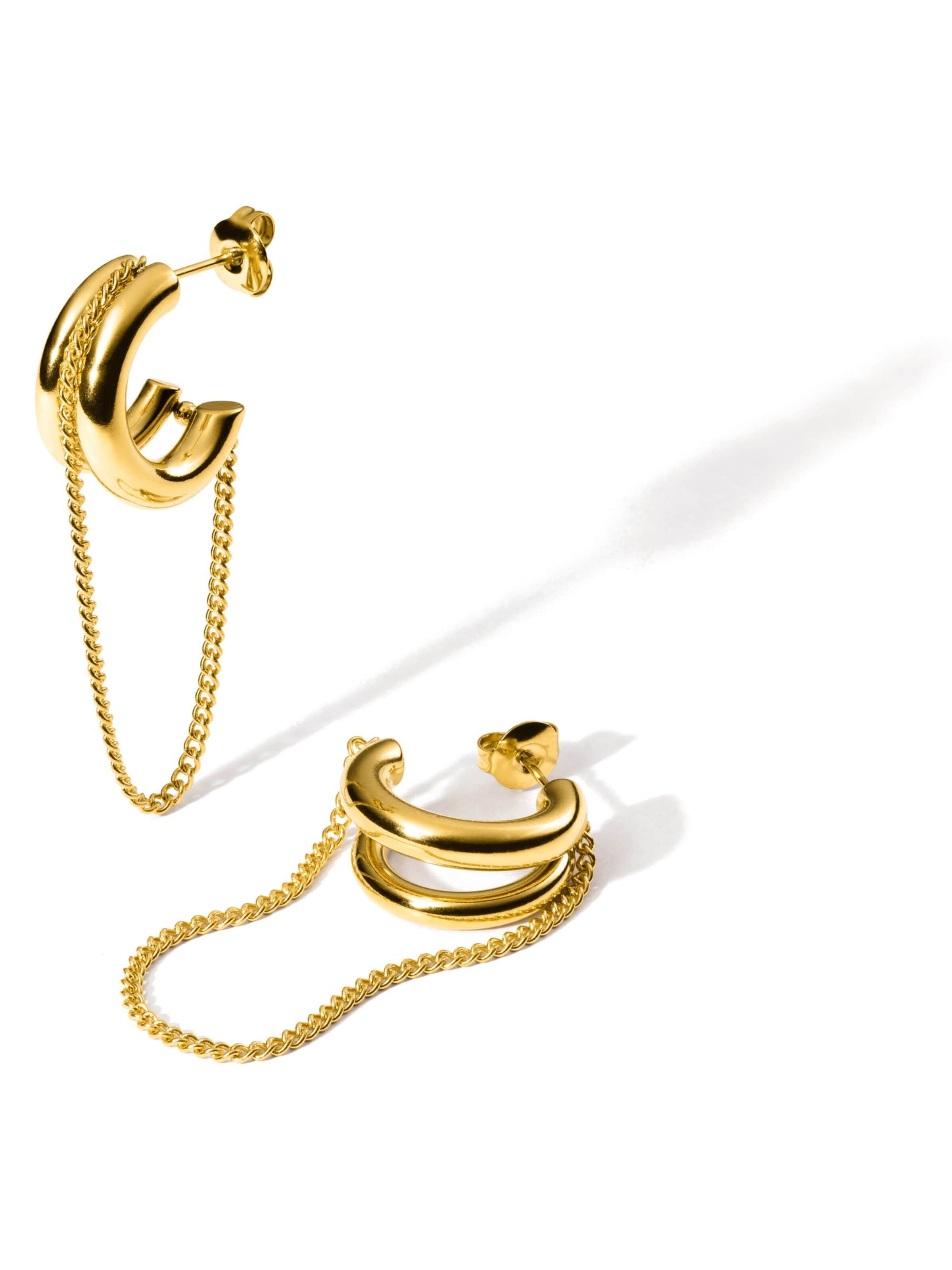 hiBALI Earrings 'Fusion Drop' in Gold: front