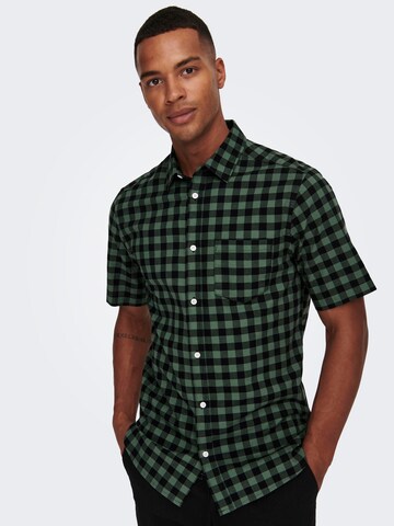 Only & Sons Regularny krój Koszula 'Alvaro' w kolorze zielony