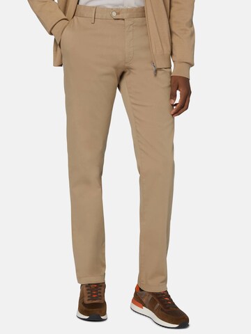 Coupe slim Pantalon chino 'Panama' Boggi Milano en beige : devant