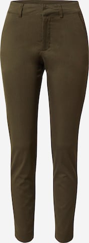 Coupe slim Pantalon chino 'Lea' Kaffe en vert : devant