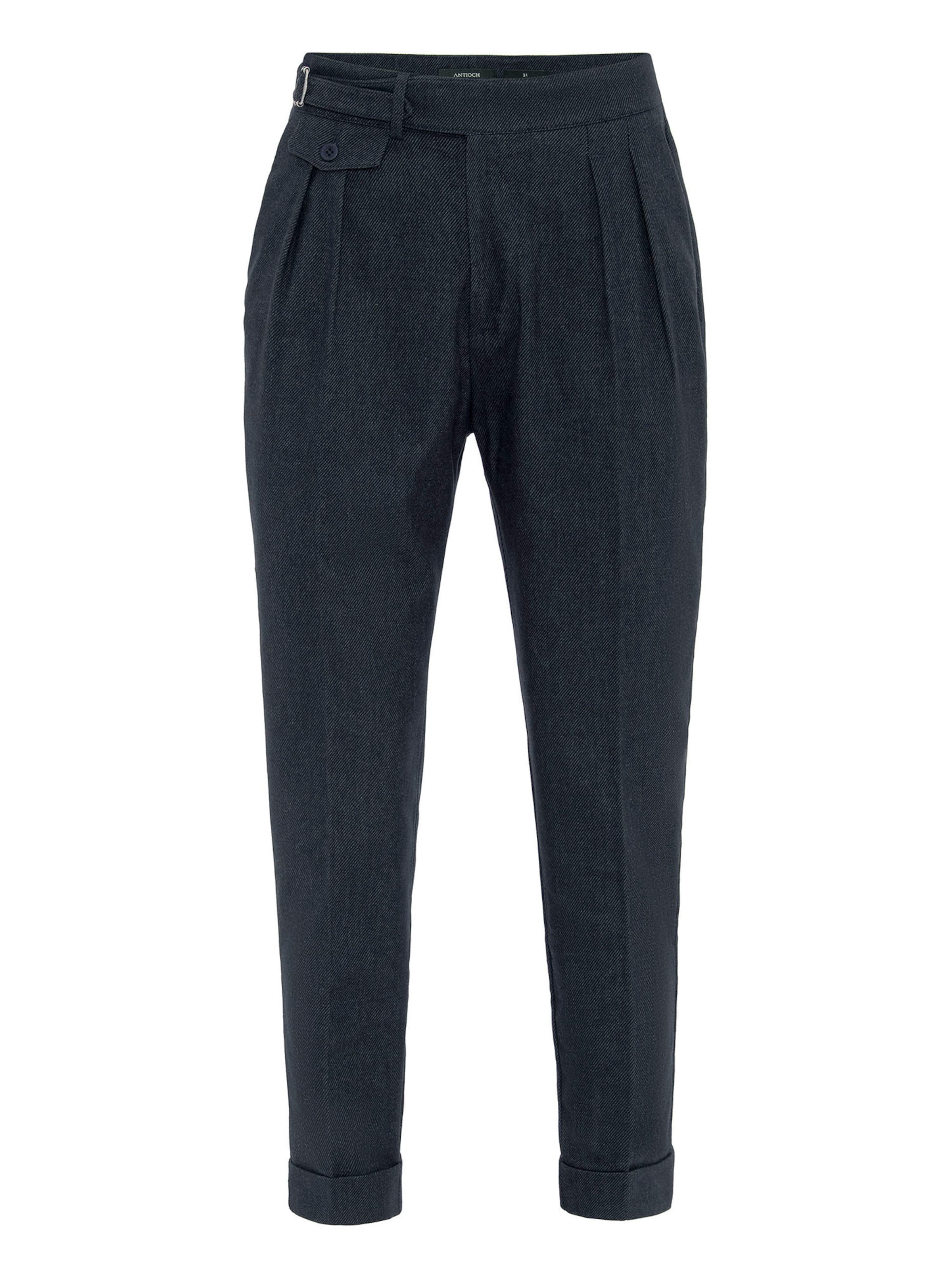 Antioch Tapered Pleat-front trousers in Blue: front