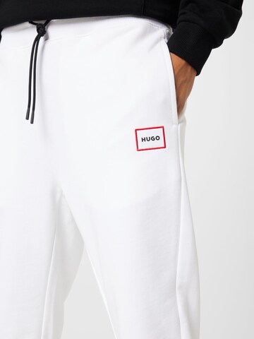 HUGO Zwężany krój Spodnie 'Dyssop' w kolorze biały