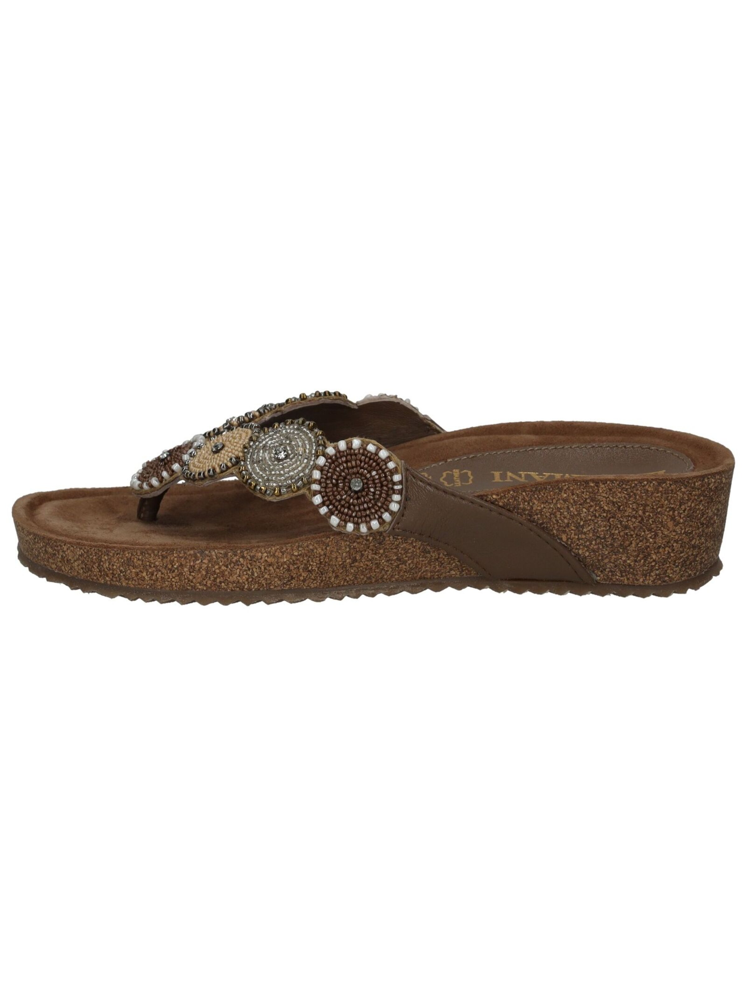LAZAMANI T-Bar Sandals in Brown