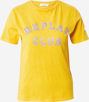 REPLAY T-shirt i gul: framsida