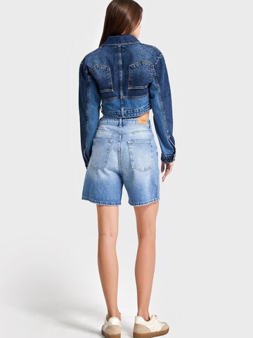Veste mi-saison 'Cropped Denim Jacket' IT'S BASIC en bleu