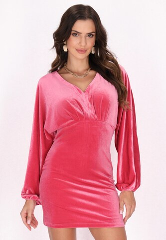 Robe de cocktail faina en rose : devant