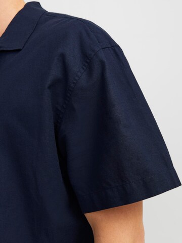 JACK & JONES Comfort fit Button Up Shirt 'JJSummer Resort' in Blue