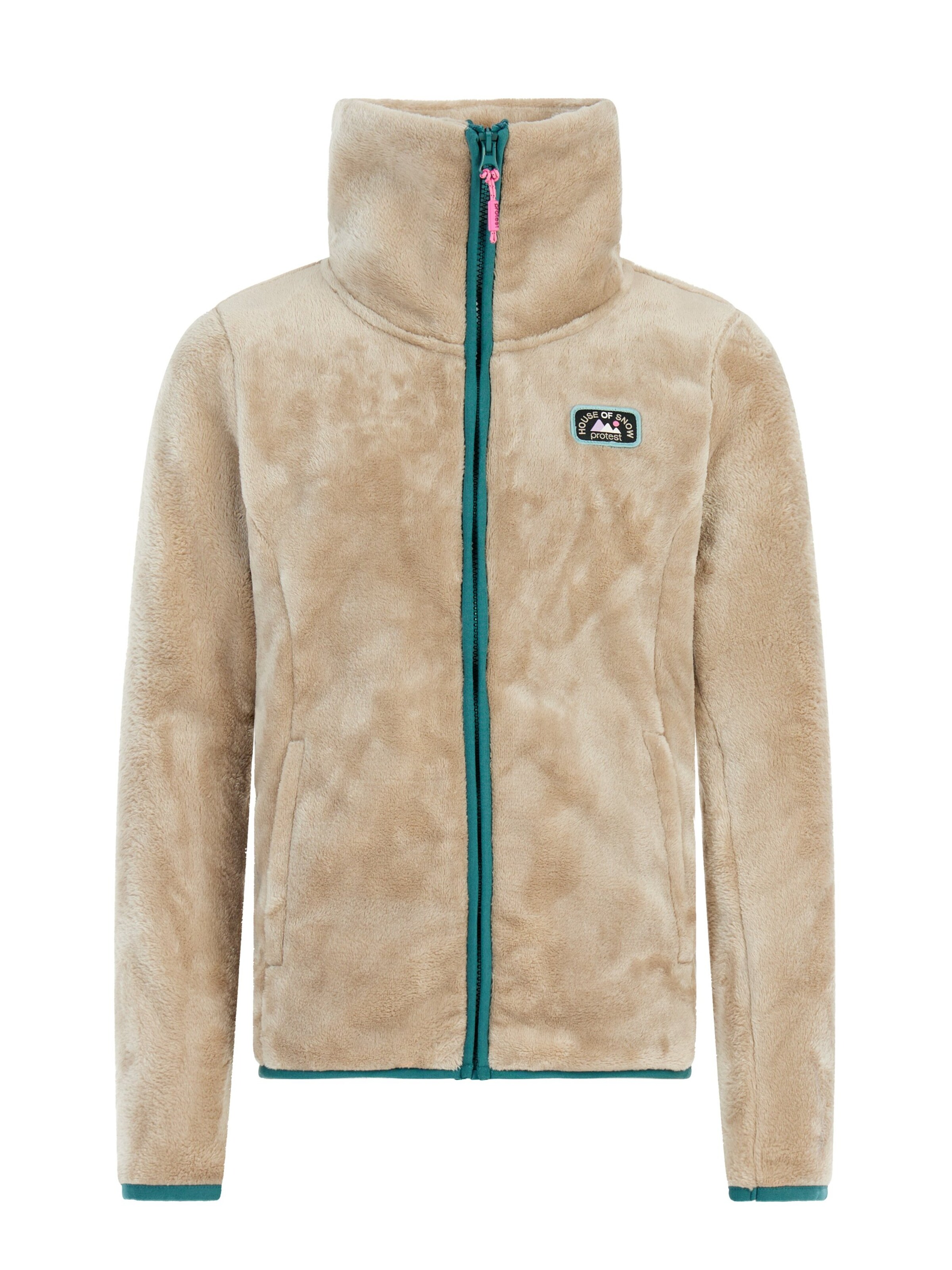 PROTEST Sportsweatjacke 'PRTJoanne JR'‌‌‌‌‌‌ in Braun: Vorderseite
