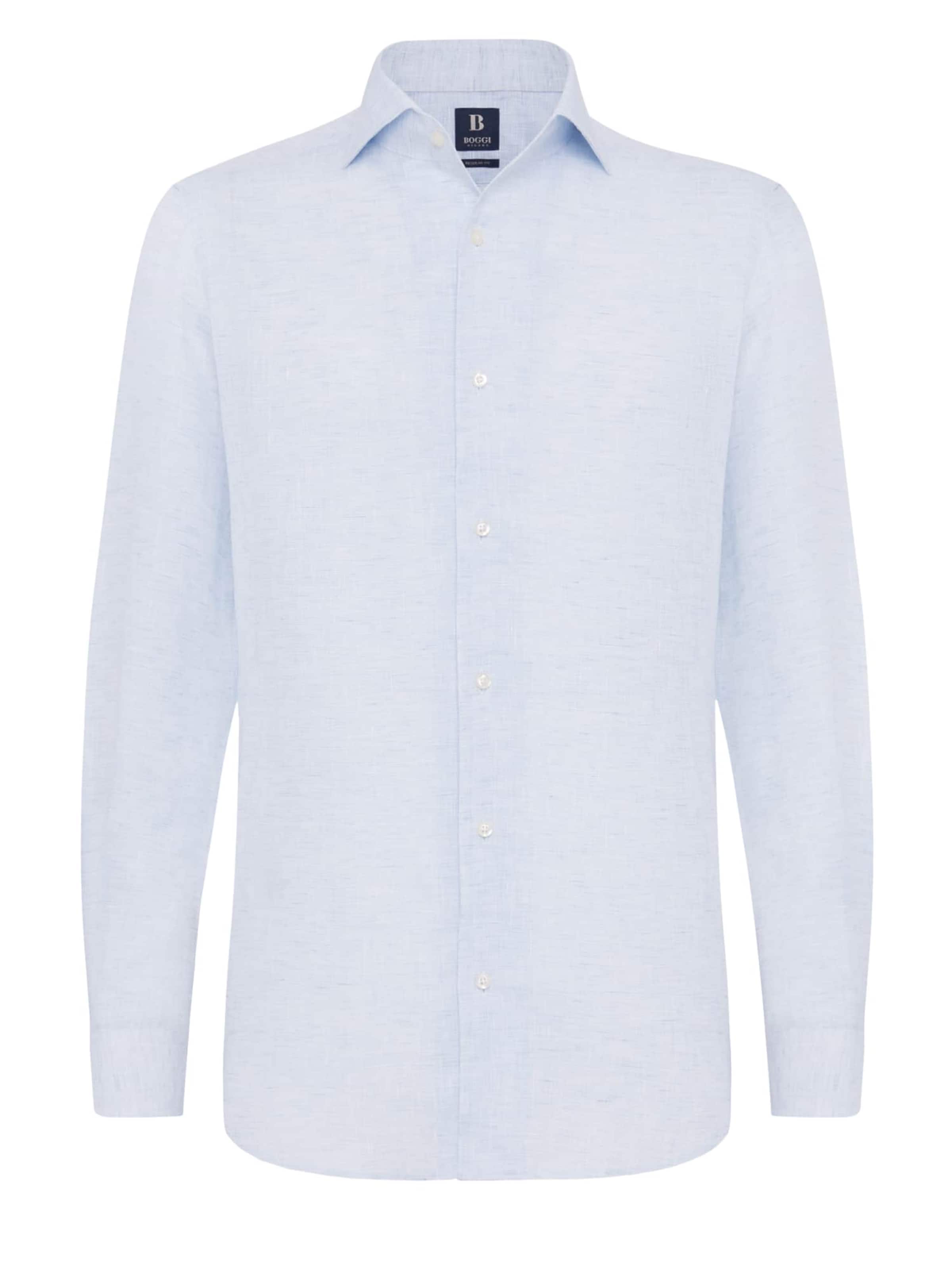 Boggi Milano Regular fit Πουκάμισο για το γραφείο σε μπλε: μπροστά