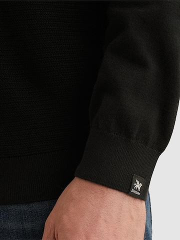 VANGUARD Neulepaita 'Pullover in cotton/modal with mockneck' värissä musta