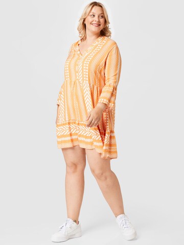 ONLY Carmakoma Платье-рубашка 'Marrakesh' в Оранжевый: спереди