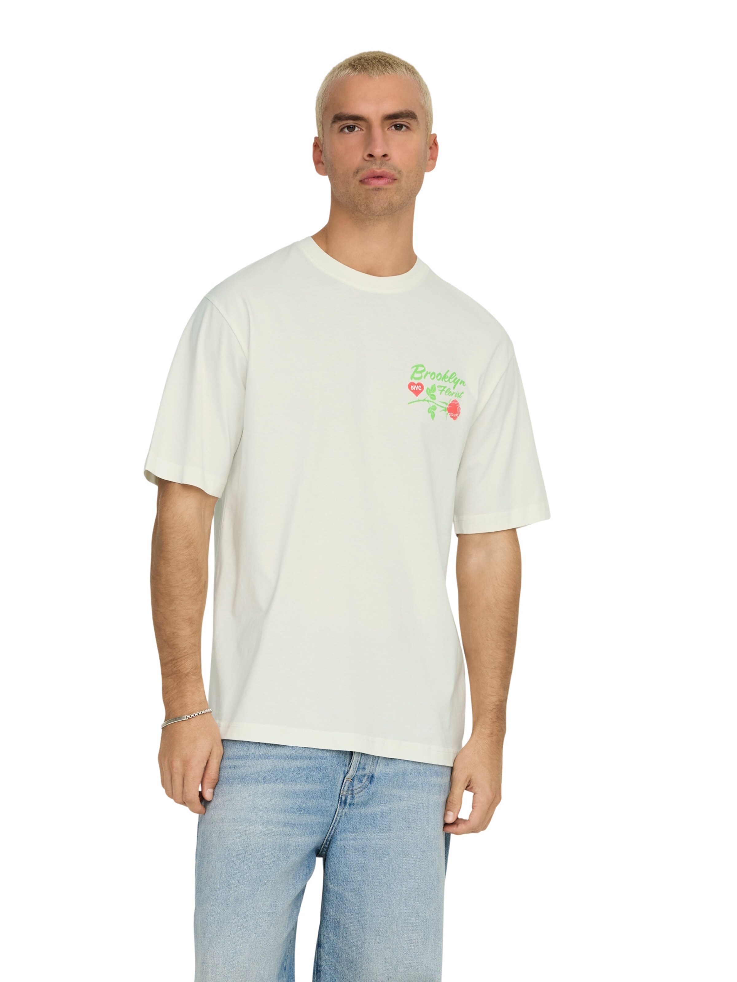 T-Shirt 'Rylan' Only & Sons en blanc