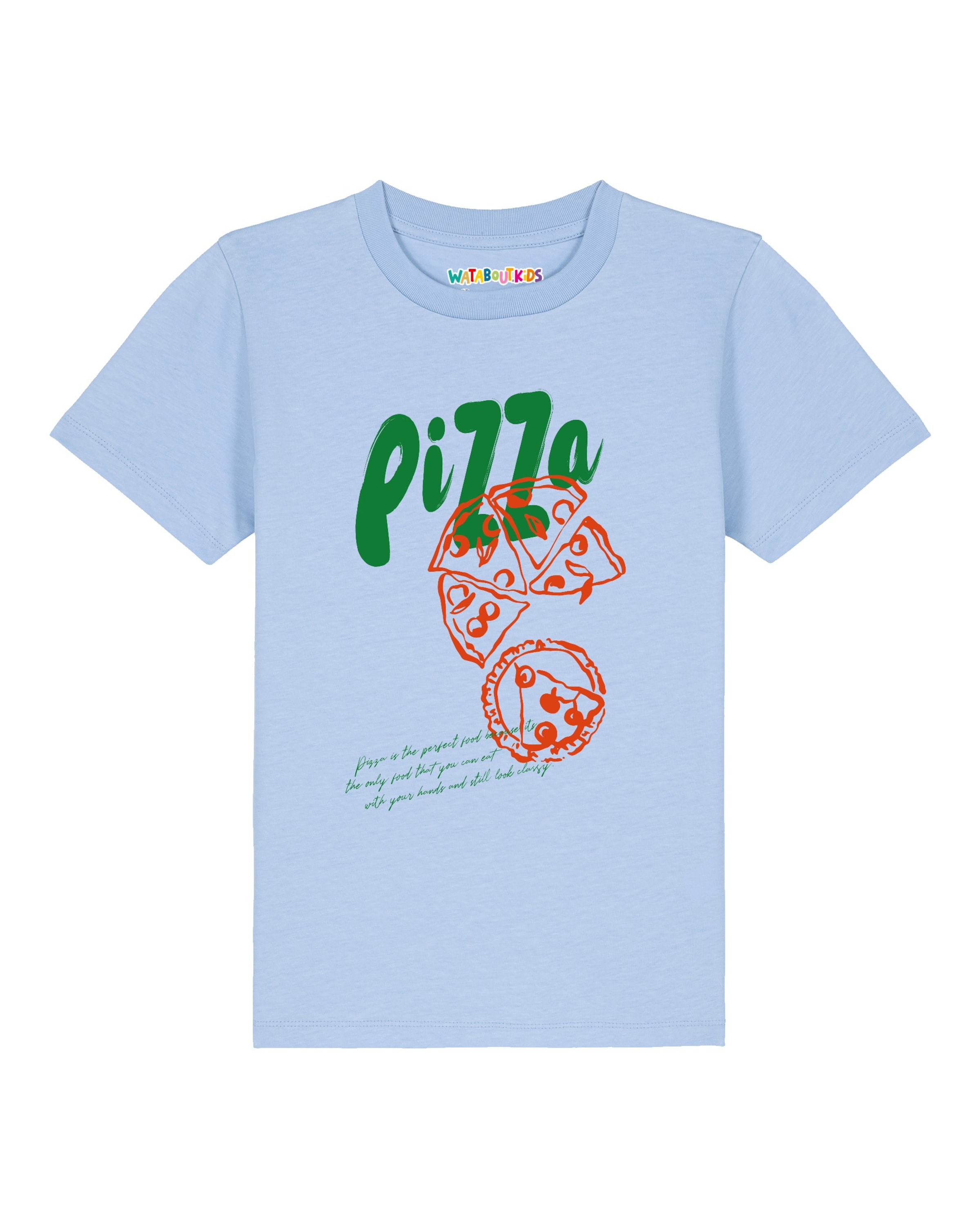 Maglietta 'Pizza' di watabout.kids in blu: frontale