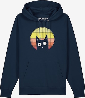 Watapparel Sweatshirt ' Sunset Cat ' in Blau: Vorderseite