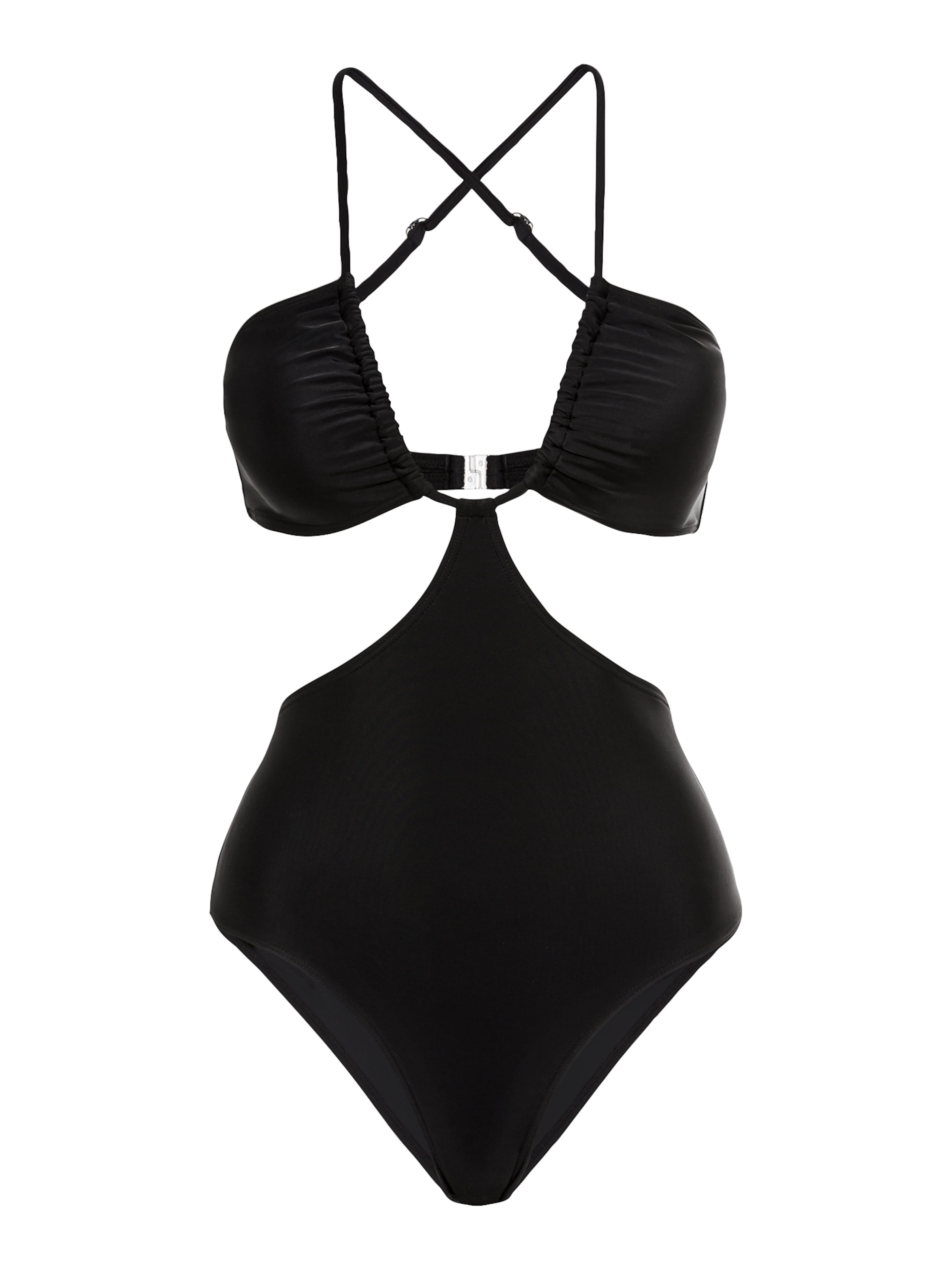 LSCN by LASCANA Сутиен балконет Бански костюм 'Gina' в черно: отпред