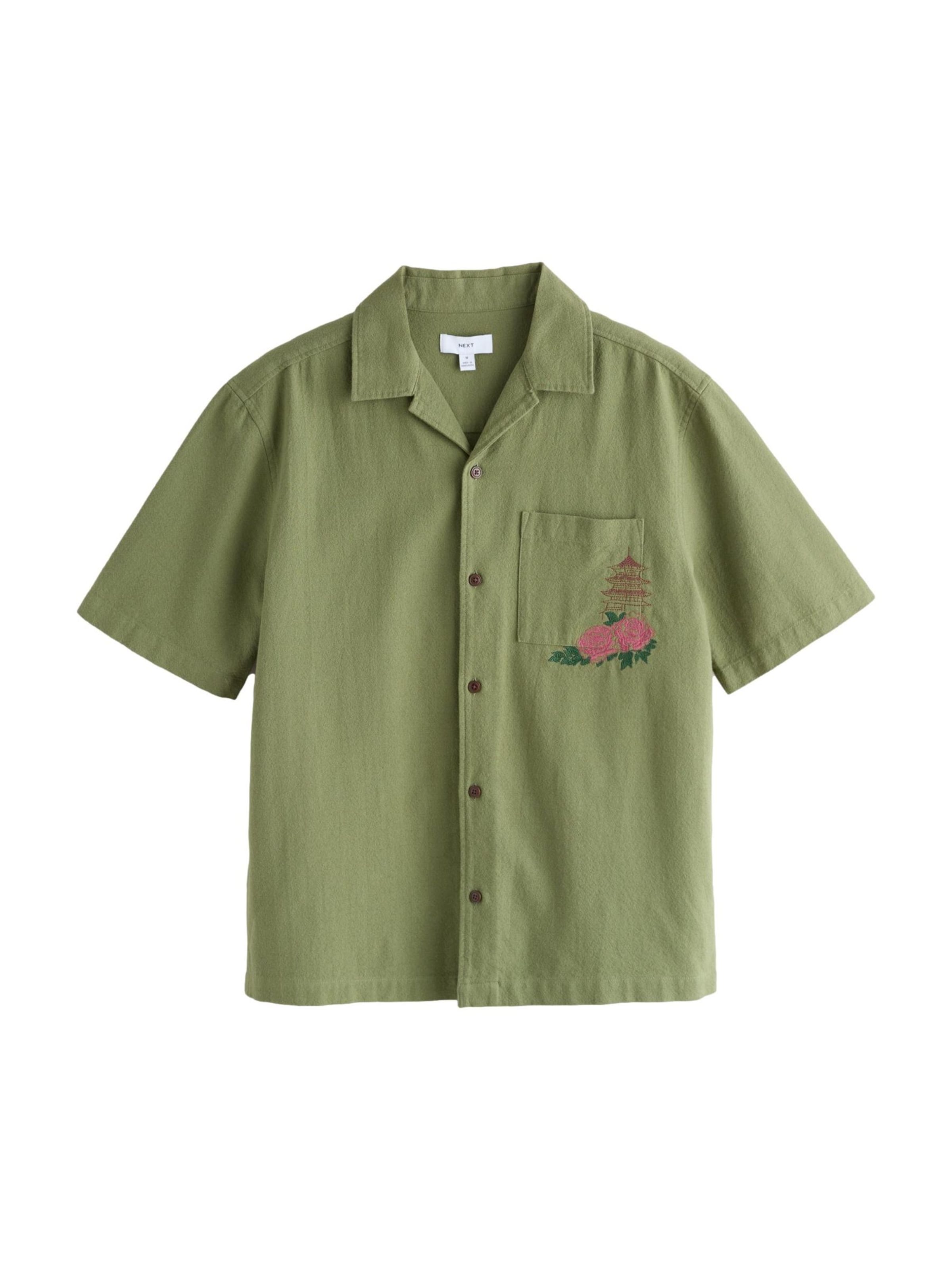 Next - Ajuste regular Camisa en verde: frente